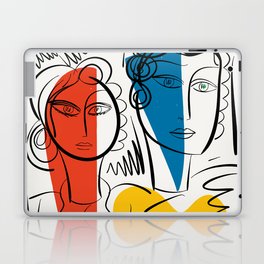 Two Lovers Minimal Line Art by Emmanuel Signorino  Laptop & iPad Skin