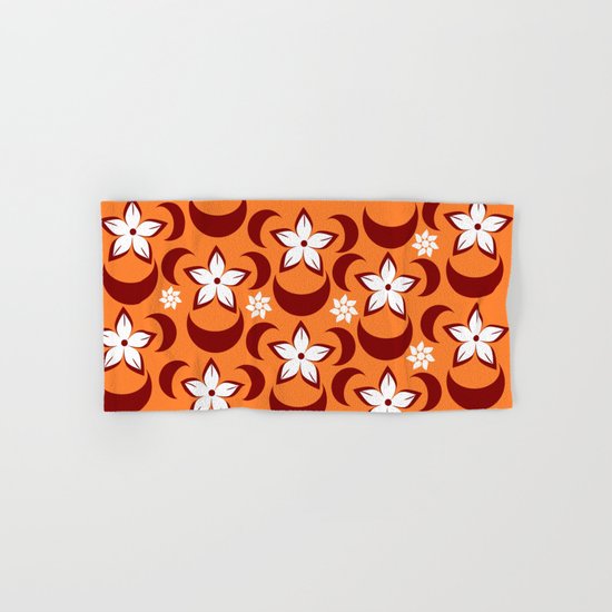 Orange floral fantasy Hand & Bath Towel