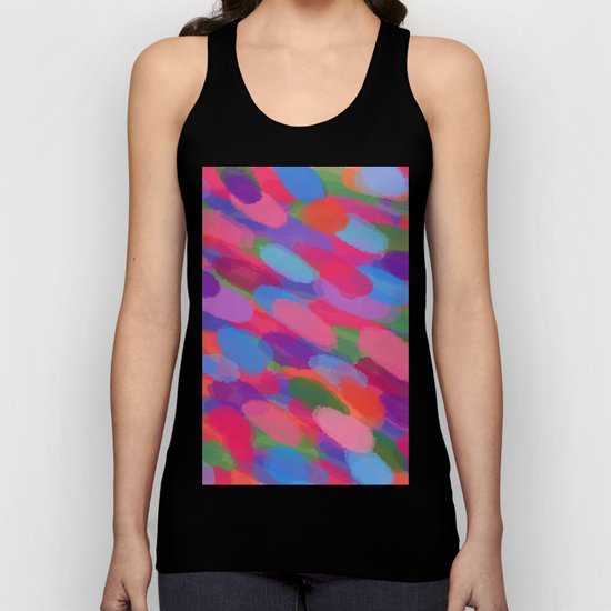 Rainbow Droplets Abstract Art Unisex Tank Top