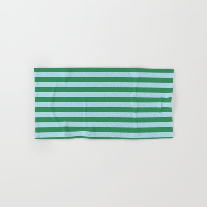 Sea Green & Light Blue Colored Stripes/Lines Pattern Hand & Bath Towel