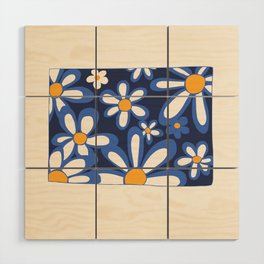 FlowerPower - Colourful Retro Minimalistic Art Design Pattern Wood Wall Art