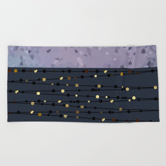 Pink-grey ,blue combo pattern . Beach Towel