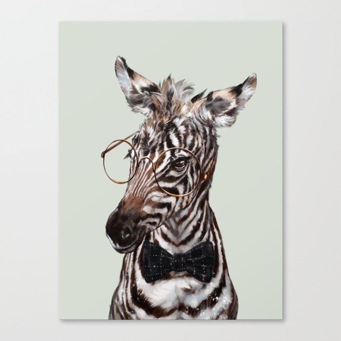 Intelligent Baby Zebra 01 Canvas Print