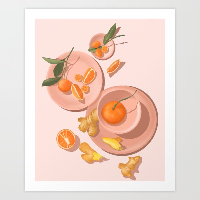 Pastel Oranges and Ginger Art Print