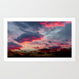 clouds sunset sky pink Art Print