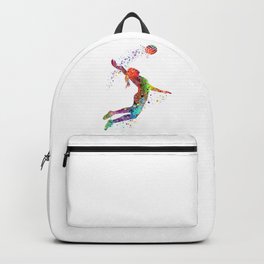 Girl Volleyball Bounce Art Colorful Watercolor Gift Sports Art Gift for Her Backpack