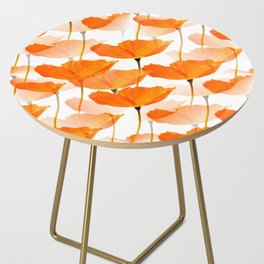 Orange Poppies On A White Background #decor #society6 #buyart Side Table