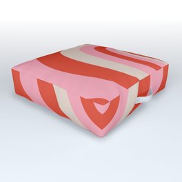 Lovecore Retro Heart Aesthetic  - Pink, Orange, Red - Valentine's Day  Outdoor Floor Cushion