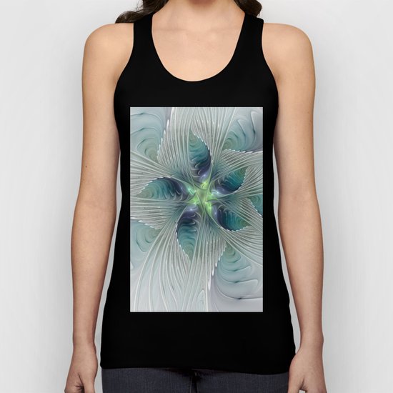 A Floral Fantasy, Abstract Fractal Art Unisex Tank Top