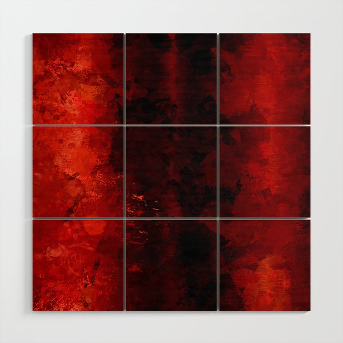 Red and Black Wood Wall Art