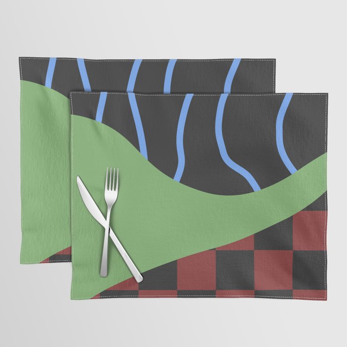 Checked simple line colorblock 2 Placemat