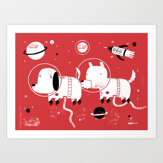 Astro dogs Art Print