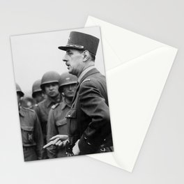 Charles de Gaulle Speaking To Soldiers - Paris 1944 Stationery Card