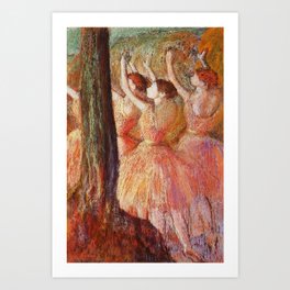 Pink Dancers by Edgar Degas Art Print