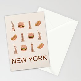 New York Retro Art Decor Vacations Modern Decor Boho Terracotta Tones Stationery Card