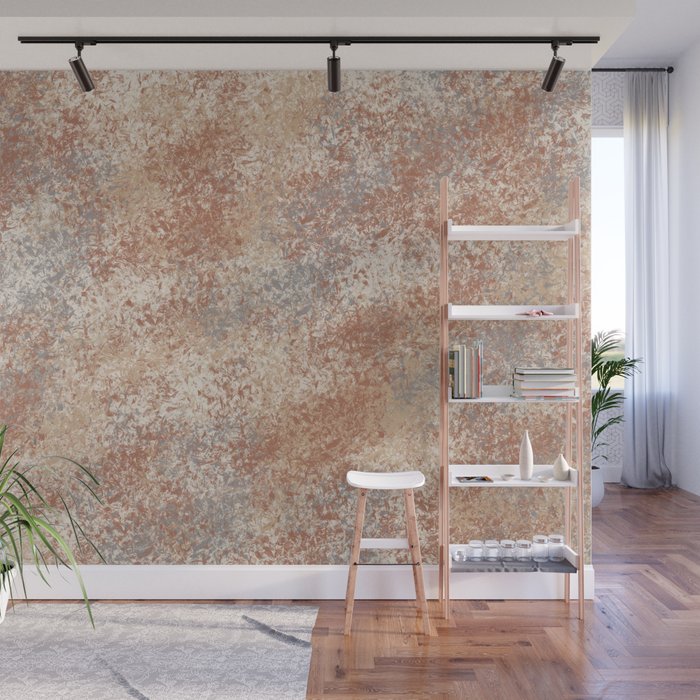 Cavern Clay Sw 7701 And Abstract Distressed Chaotic Sponge Paint