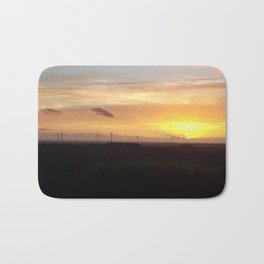 Sunset on the windmills Bath Mat