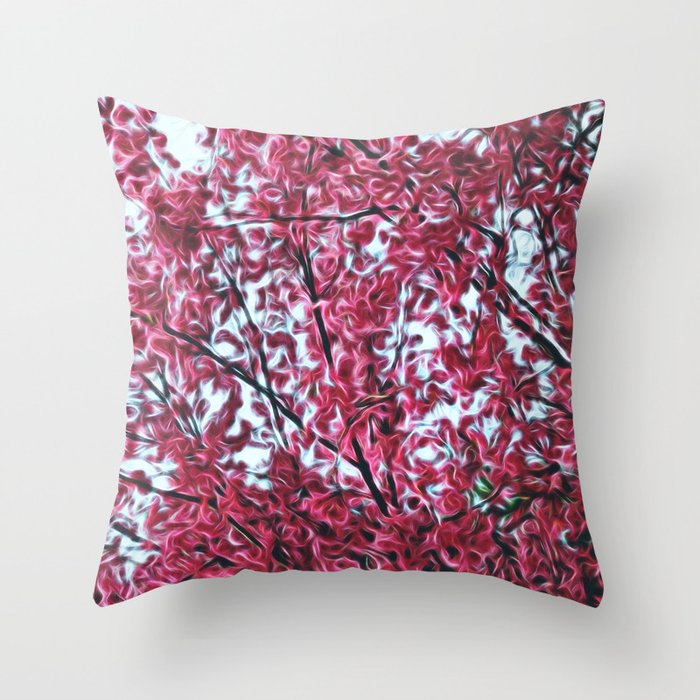 Abstracted Cherry Blossom Throw Pillow