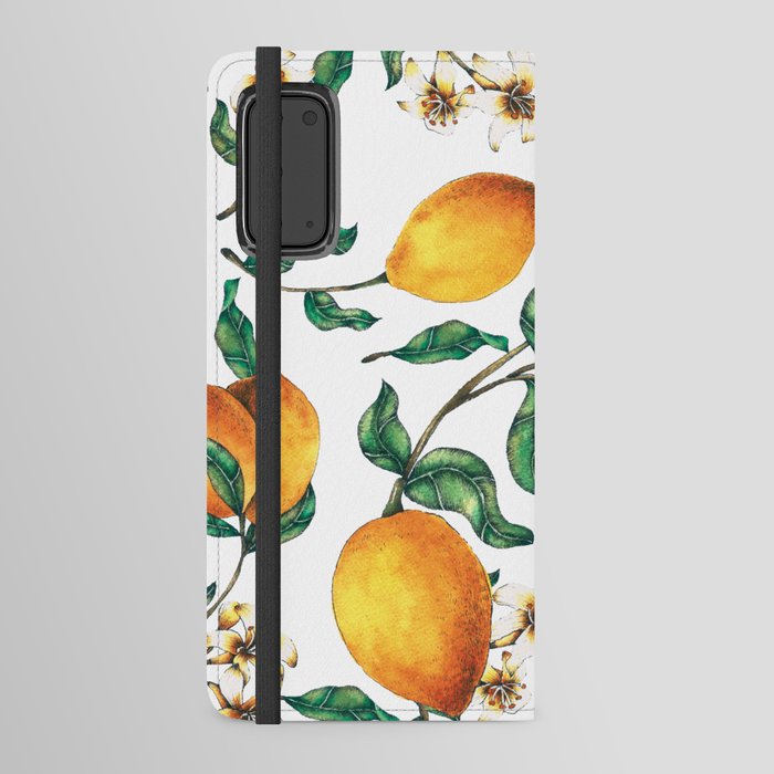 Mediterranean Summer Lemon Lemons Pattern Android Wallet Case