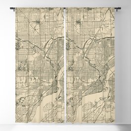 Toledo USA - Vintage City Map Blackout Curtain