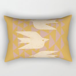 Doves In Flight (Yellow) Rectangular Pillow