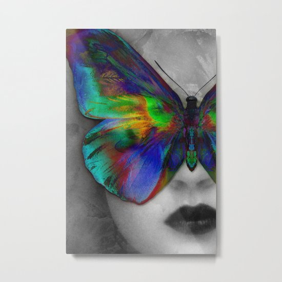 Butterfly Girl Metal Print