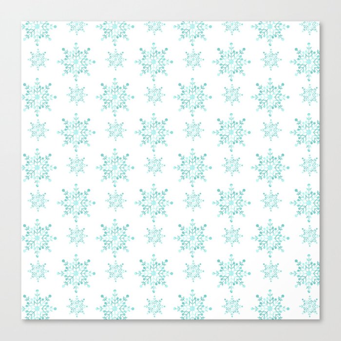 Christmas Pattern Watercolor Light Snowflake Canvas Print