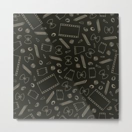 Macaroni Art Outlines on a Dark Background Metal Print