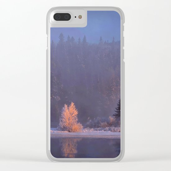 Canadian winter landscape Clear iPhone Case