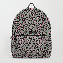 Leopard Print in Grey and Pink Backpack | Wildlife, Tiger, Safari, Girl, Fashion, Girly, Cat, Diva, Spots, Zoo 
