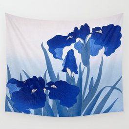 Iris Flower Traditional Japanese Flora Wall Tapestry