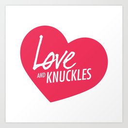 Love and Knuckles (Heart Graphic) Art Print | Vector, Pop Art 