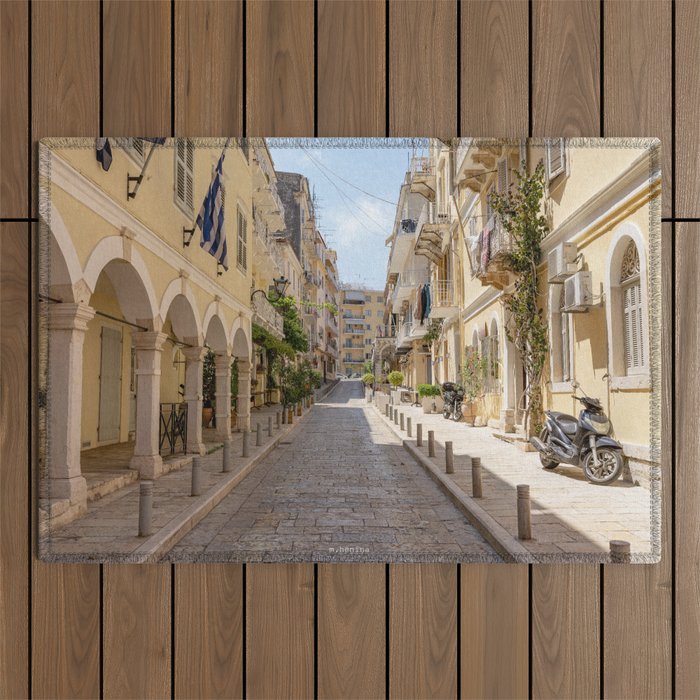 The streets of Corfu Outdoor Rug