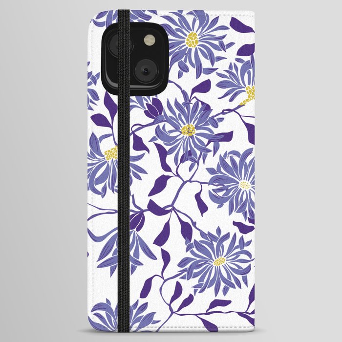 Very peri blue chrysanthemums  iPhone Wallet Case