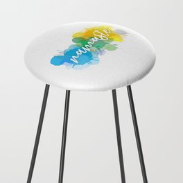 Namaste quote in watercolor paint splatter Counter Stool