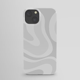 Modern Retro Liquid Swirl Abstract in Pale Grey iPhone Case