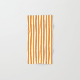 Orange and White Cabana Stripes Palm Beach Preppy Hand & Bath Towel