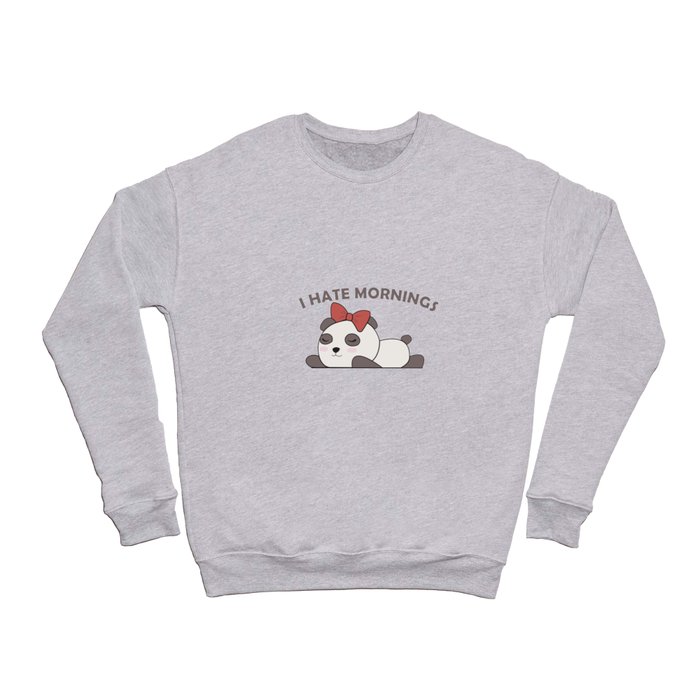 Panda Morning Grouch Sleep Cute Animals For Kids Crewneck Sweatshirt
