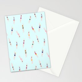Swimmers in the pool Stationery Card