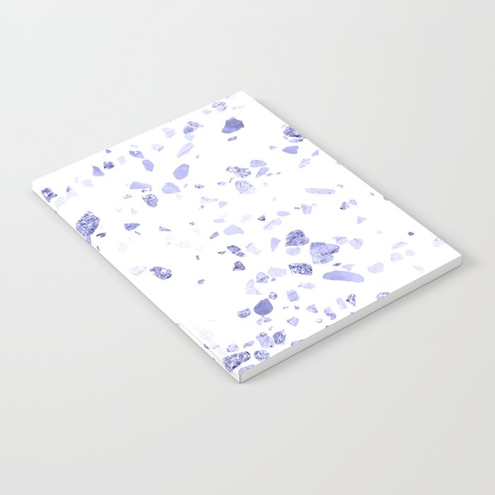 Very Peri 2022 Color Of The Year Violet Blue Periwinkle Marble Terrazo Notebook