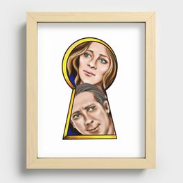 keyhole. Man and woman Recessed Framed Print