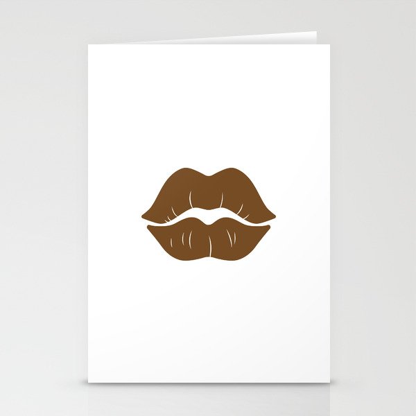 Brown female lips Stationery Cards