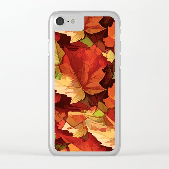 Autumn Leaves Abstract - Painterly Clear iPhone Case