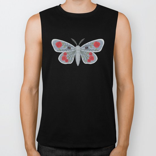 spider web and rose (made up moth) Biker Tank