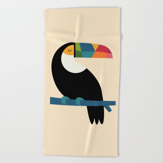 Rainbow Toucan Beach Towel