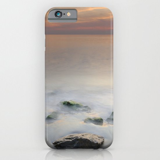 Calm red sunset at the beach iPhone & iPod Case