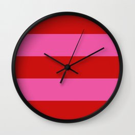 Valentines Day Wide Horizontal Stripes #2 Wall Clock