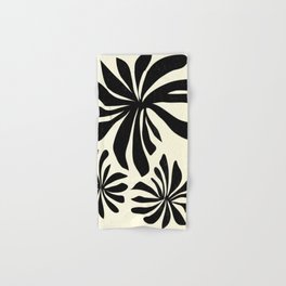 Abstract-f Hand & Bath Towel | Blossom, Curated, Botanical, Drawing, Digital, Flower, Trendy, Elegant, Minimalism, Black And White 