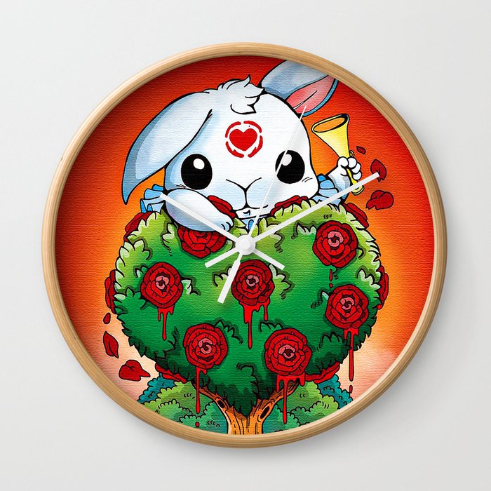 White Rabbit Bunnies Easter Day Wall Clock