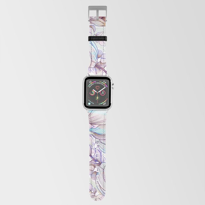 Rose gold lavender teal pink glitter floral watercolor Apple Watch Band